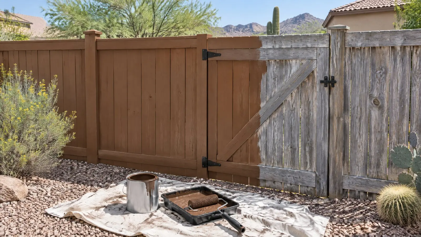 Fence and gate painting in Peoria AZ by Reyes Industry Painting LLC